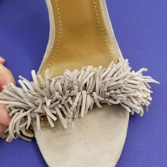 AQUAZZURA Wild Thing Nude Taupe Sandals Heels 37.5 - Picture 9 of 10